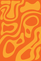 Orange Abstract Wavy Shapes Pattern – Retro Fluid Background
