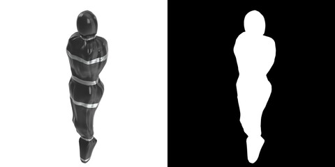 3D rendering illustration of a Wrapped Body Bag