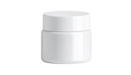 Clean empty white cosmetic cream jar mockup in a high-resolution png format, ideal for branding and product design presentations, isolated on a pure background