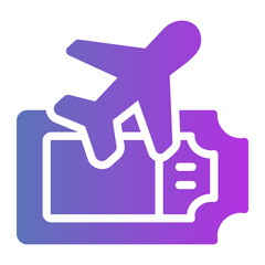 Obraz premium Flight ticket Line Gradient Icon