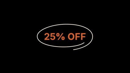 25 Percent Off Highlighted Circle Animation - Powered by Adobe