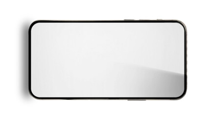 Modern Horizontal Smartphone Mockup Template with Glossy Blank Screen and Transparent Background