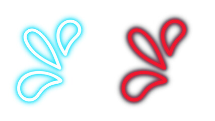 Fototapeta premium Abstract Neon Splash or Droplet Shape Graphic in Cyan Blue and Red with Transparent Background
