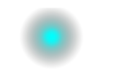 Abstract teal light as an unique symbol. A circle in soft shade showing some mystery. , transparent background
