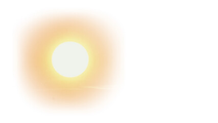 Abstract shining sun in the sky with nice warm sunshine. , transparent background