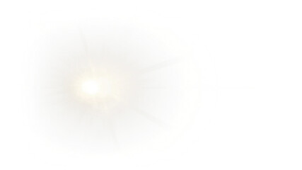 Subtle Warm Yellow Lens Flare Light Effect with Soft Glow and Transparent Background Overlay