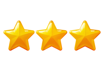 Set of rating golden star for customer satisfaction level on transparent backdrop for service feedback concept graphic 110 character