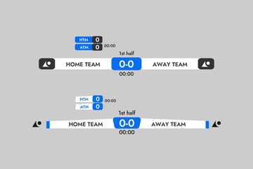 Vector sports bottom banner template set of game sports broadcast banners