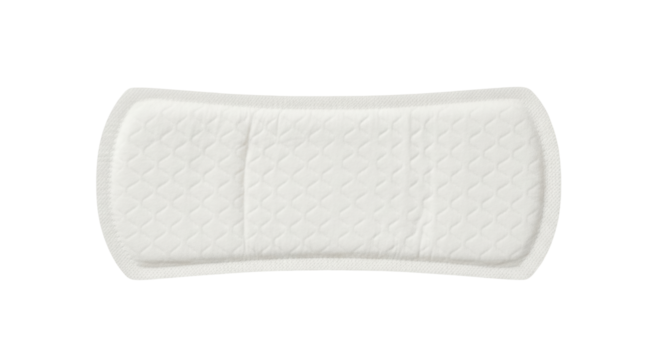 Isolated hygiene pad for feminine intimate care, absorbing fluid during menstrual period flow