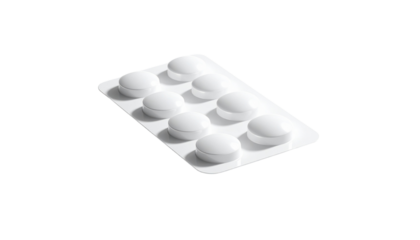 Pill Pack - Close-up of Medication Tablets on White Background in 125