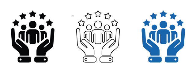 Customer retention icon, customer loyalty icon, vector icons for app, website, and ui design, featuring client loyalty, repeat purchase, satisfaction indicators, and business growth concepts