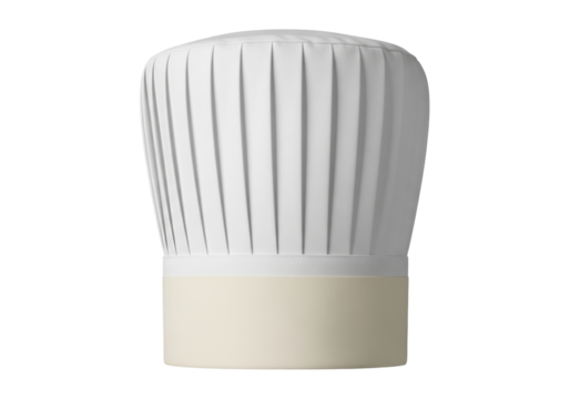 Isolated chef's hat or toque, symbol of culinary expertise and kitchen excellence apparel design