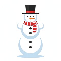 Christmas Snowman with Top Hat and Scarf
