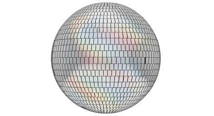 Isolated Mirror ball shining bright lights, ready for the discotheque dancing party fun time