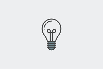 Light bulb icon simple flat vector design element isolated on white background for web and mobile apps
