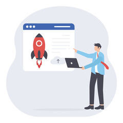 Launching website PNG File On Transparent Background	