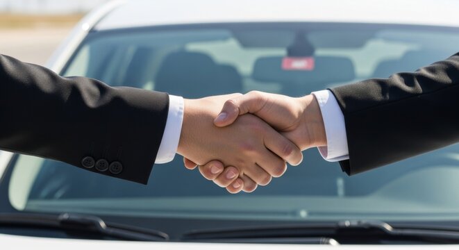 Car deal business handshake