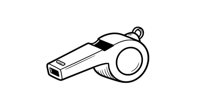 silver whistle isolated on white