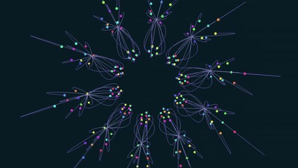 Vibrant snowflake illustration comprised of intricate blue, purple, and pink lines intricately intertwined, embodying delicate winter beauty in a simple yet captivating design - Powered by Adobe
