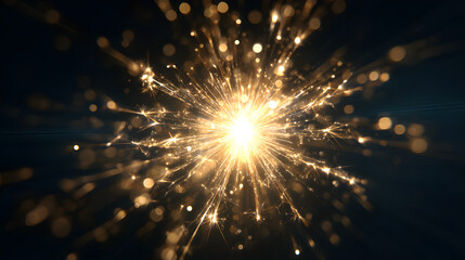 Glowing New Year 2026 gold sparkler theme with bright highlights and empty black center 