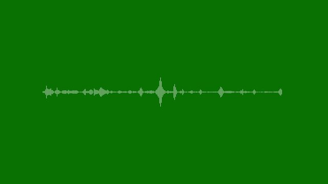 Abstract music waveform animation on vivid green screen featuring clean frequency bars, flowing audio waves, and stylish spectrum motion for professional video editing and sound visualization.