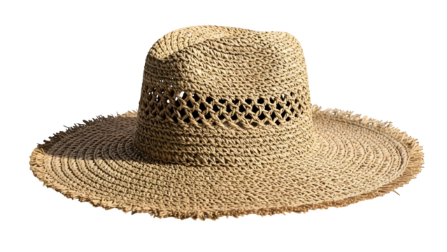 Woven Straw Hat, isolated on transparent background - Powered by Adobe