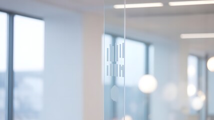 Modern Office Corridor with Glass Walls and Soft Lighting Corporate Business Interior Design