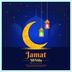 Vector illustration of Jamat Ul Vida social media template