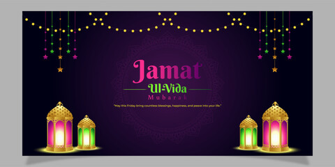 Vector illustration of Jamat Ul Vida social media template