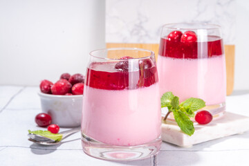 Cranberry panna cotta dessert