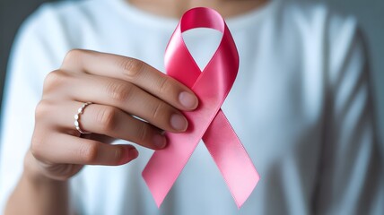Pink Ribbon Breast Cancer Awareness Support and Hope Charity Healthcare Concept