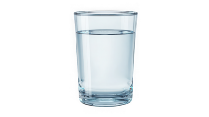 Glass of water isolated on transparent background, a refreshing drink