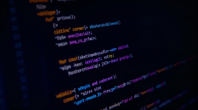 code snippets on a computer screen, a close-up of computer code - Powered by Adobe
