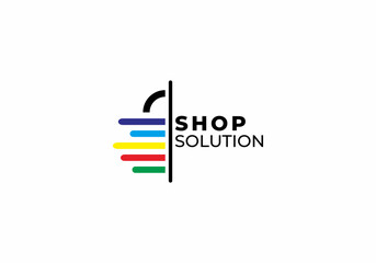 shopping bag logo vector solution
