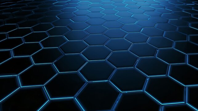 A stunning view of a modern technological design with hexagonal pattern 