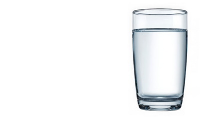 Glass of water isolated on transparent background, a refreshing drink
