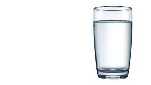 Glass of water isolated on transparent background, a refreshing drink