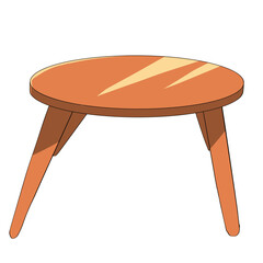ラウンドテーブルのシンプルなベクターイラスト