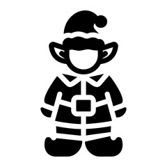 christmas elf costume Solid icon