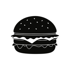 hamburger on blue background