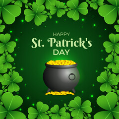 Vector illustration of Saint Patrick's Day social media template