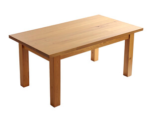 Natural wood dining table with four sturdy legs