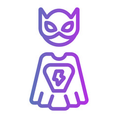 Superhero costume Line Gradient Icon