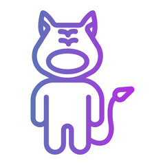 Tiger costume Line Gradient Icon
