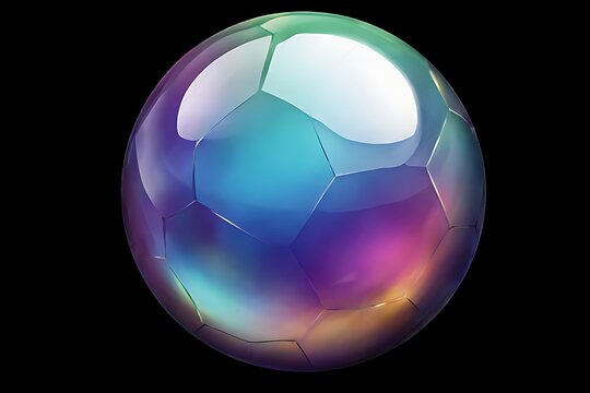 soccer ball on black background - Powered by Adobe