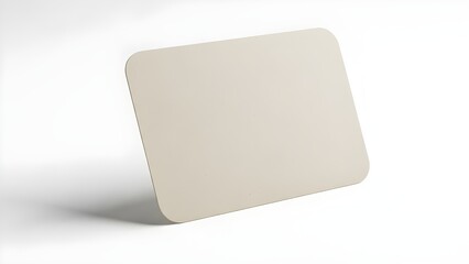 Minimalist Blank Light Beige Rectangular Card Mockup Isolated on White Background
