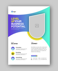 Corporate Business Flyer Template or Brochure Cover Design or Annual Report