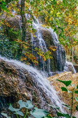 Lush Waterfall Landscape in Monasterio de Piedra Natural Park, Zaragoza, Spain