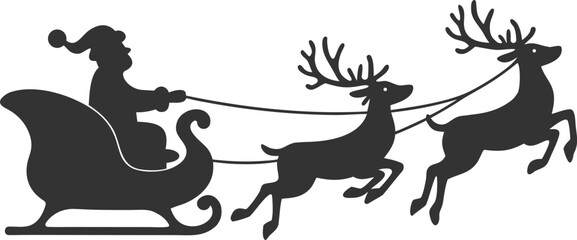 santa claus vector with deer icons