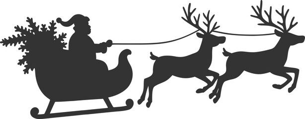 santa claus vector with deer icons